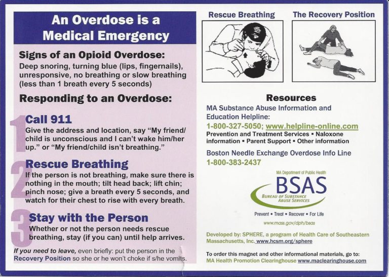 BSAS Overdose Emergency Info