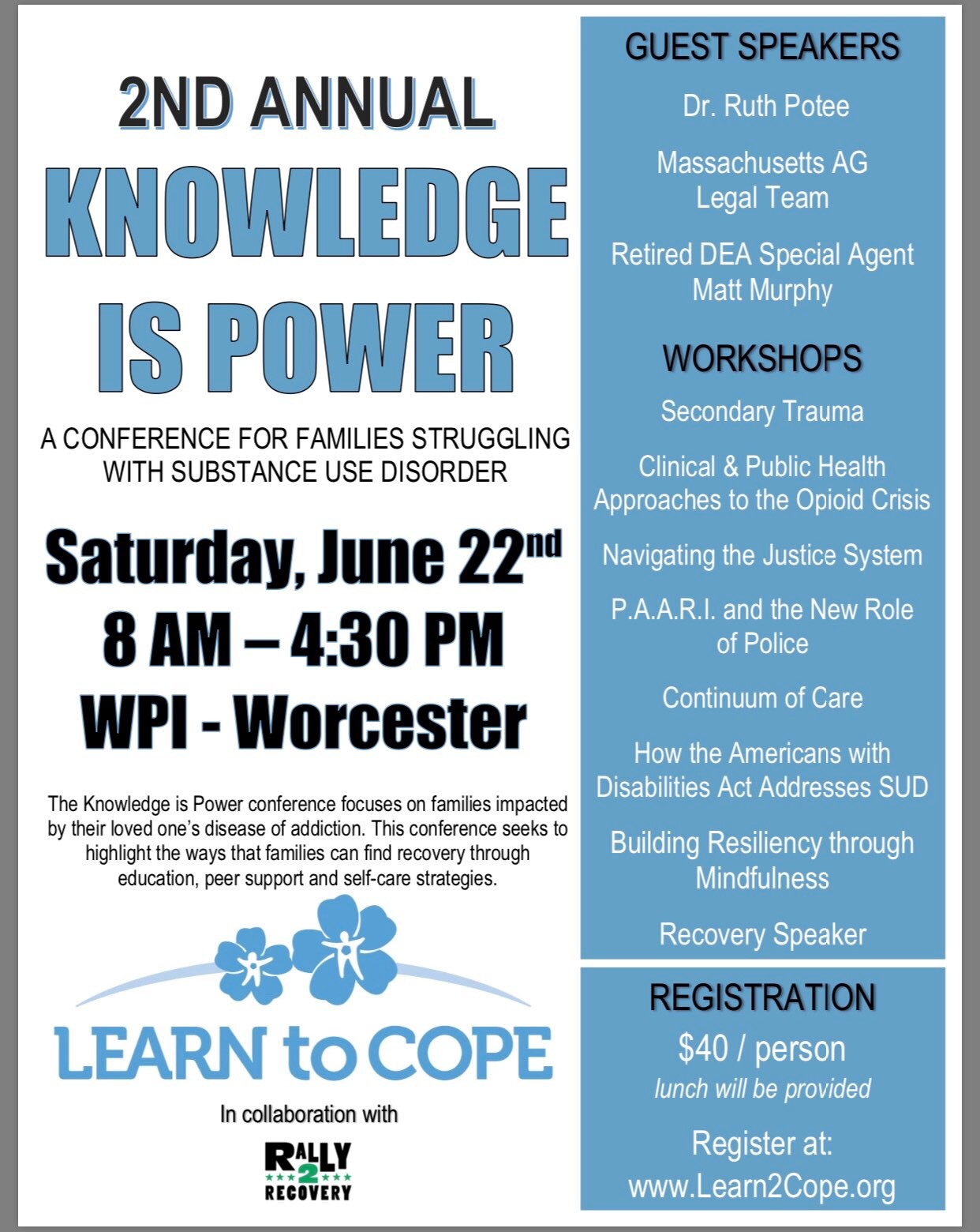 Learn to Cope Conference Flyer